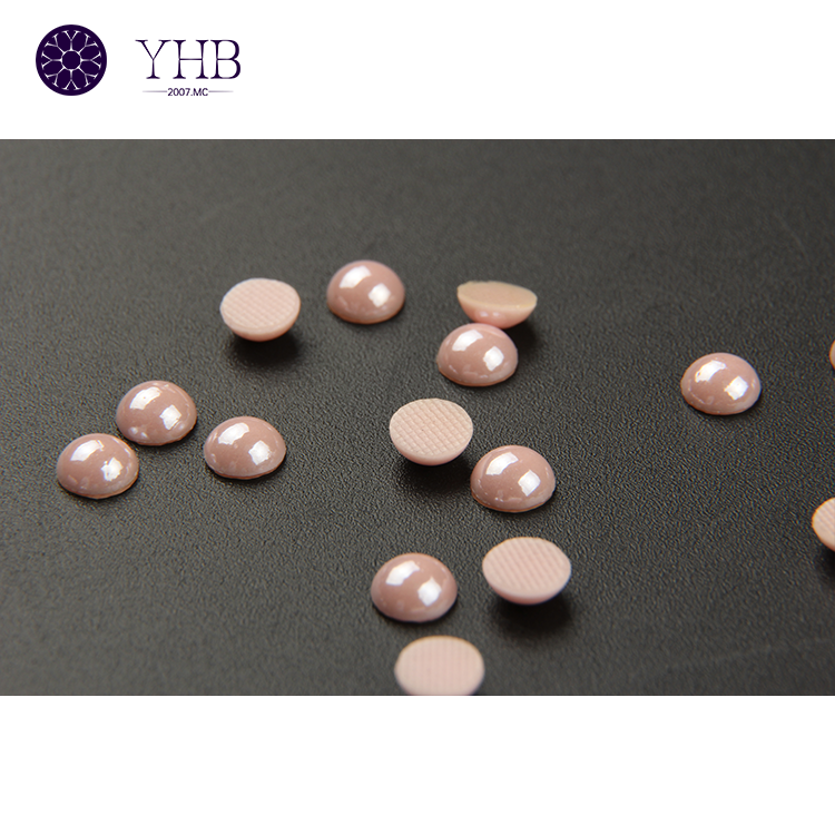 China YHB Sale Pearls Peach Half Round Flatback Pearls For Diy Jewelry Making