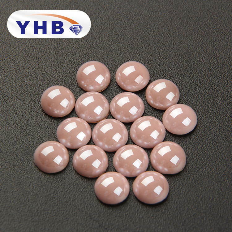 China YHB Sale Pearls Peach Half Round Flatback Pearls For Diy Jewelry Making