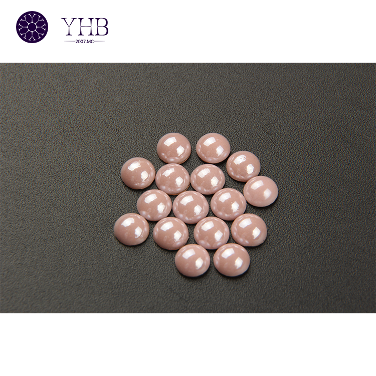 China YHB Sale Pearls Peach Half Round Flatback Pearls For Diy Jewelry Making