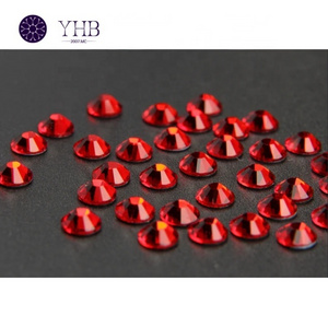 YHB Higher Quality Light Siam Flat Rhinestones Flat Back By The Bulk Large Big Flat Back Rhinestones For Crafts