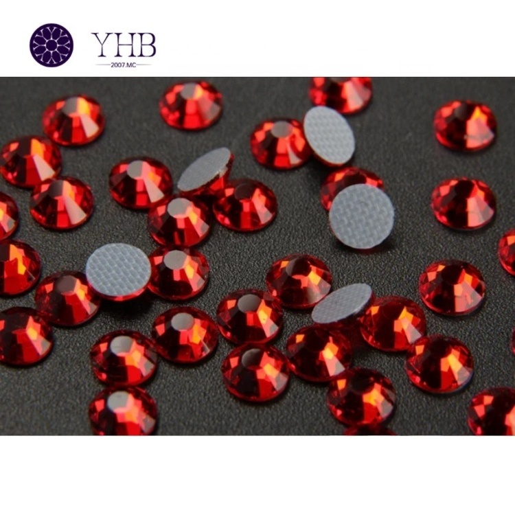 YHB Higher Quality Light Siam Flat Rhinestones Flat Back By The Bulk Large Big Flat Back Rhinestones For Crafts