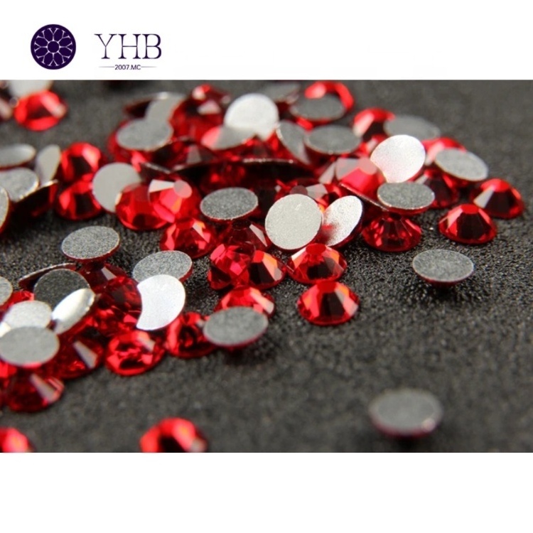 YHB Higher Quality Light Siam Flat Rhinestones Flat Back By The Bulk Large Big Flat Back Rhinestones For Crafts