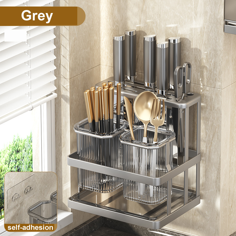 Metal Rack Kitchen Storage Rack Bathroom Stainless Steel Kitchen Storage Rack With Knife Holder