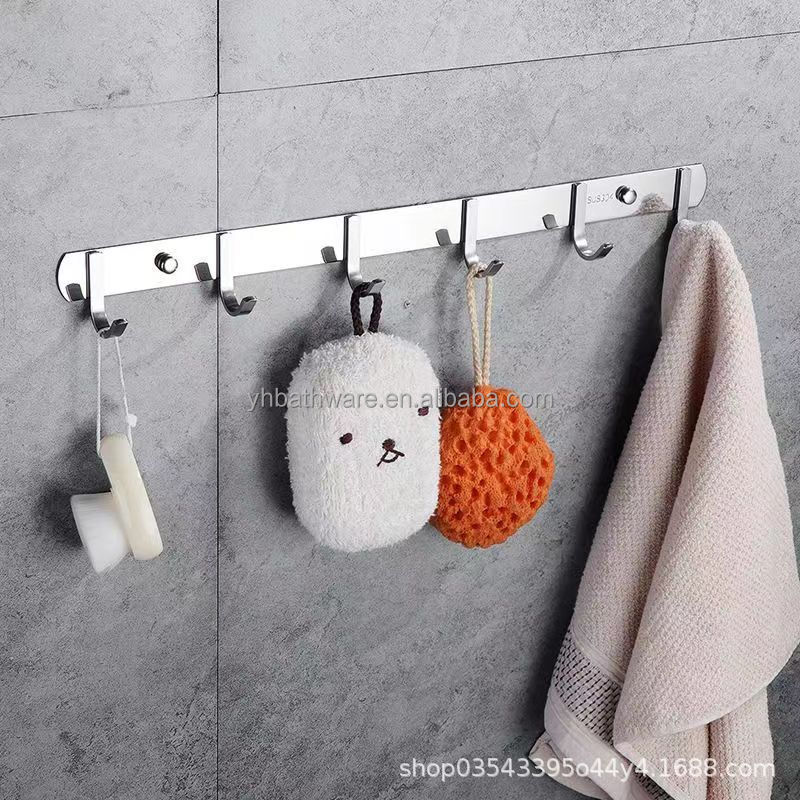 Hot Sale Modern Kitchen Stainless Steel Wall Coat Rack Coat Hooks Wall Mounted Stainless Steel Hook Rack for Clothes