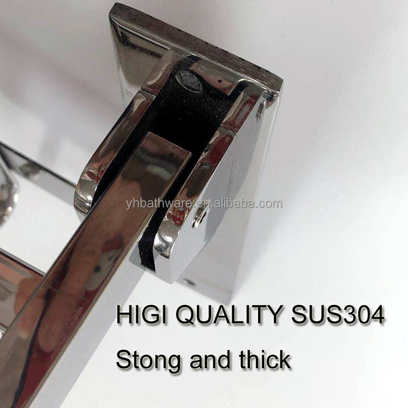 24 inch SUS304 Bath Towel Rack Washroom Accessories Foldable Wall Mounted Polished Towel Shelf with Clothes Hooks