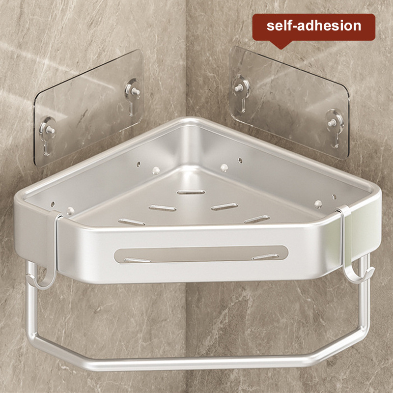 2023 Best Selling Bathroom Shelves Wall Mounted Bathroom Corner Racks Aluminum Alloy Shower Corner Shelf