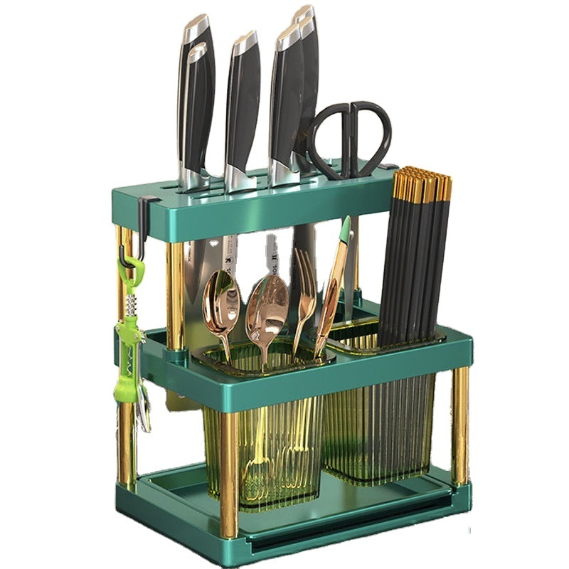 2024 New Design Pp Kitchen Rack Knife Storage Basket Home Kitchen Tools Accessories Corner Kitchen Storages Rack