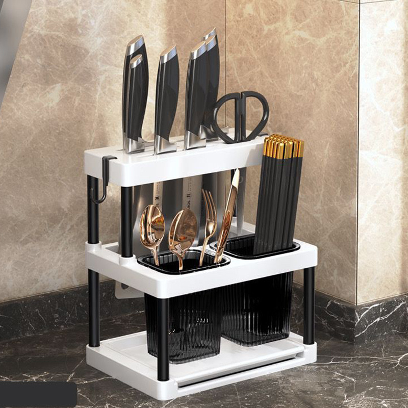 2024 New Design Pp Kitchen Rack Knife Storage Basket Home Kitchen Tools Accessories Corner Kitchen Storages Rack