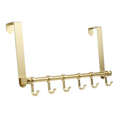 New Metal Clothing Hook 6 Hook Door Hanger Aluminium Alloy   Metal Clothing Hook for bedroom bathroom