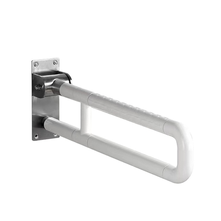 Safety Swing up Grab Rail Stainless Steel Bathroom Folding U shape grab bar