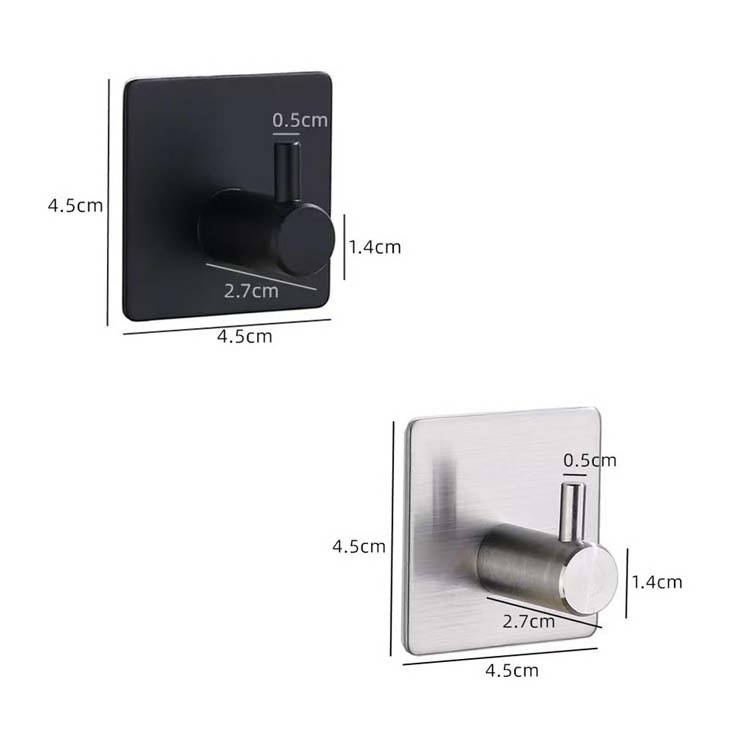 Wall Mounted Hotel Bathroom Fittings Metal Robe Hook Mirror Finished Clothes Hanger SUS304 Stainless Steel Coat Hook Rack Shelf