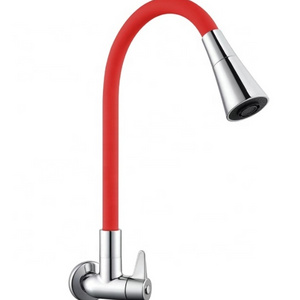 Universal Flexible Hose Wall Mounted Single Lever Cold Water Universal Swivel Silicon Tube Kitchen Faucet Tap