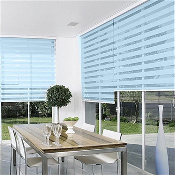 Manual blackout day and night high quality window zebra blinds roll fabric by meter curtain bedding set