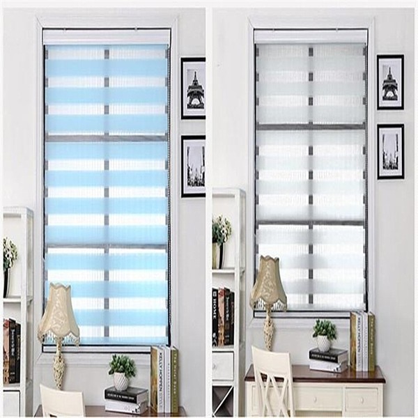 Manual blackout day and night high quality window zebra blinds roll fabric by meter curtain bedding set