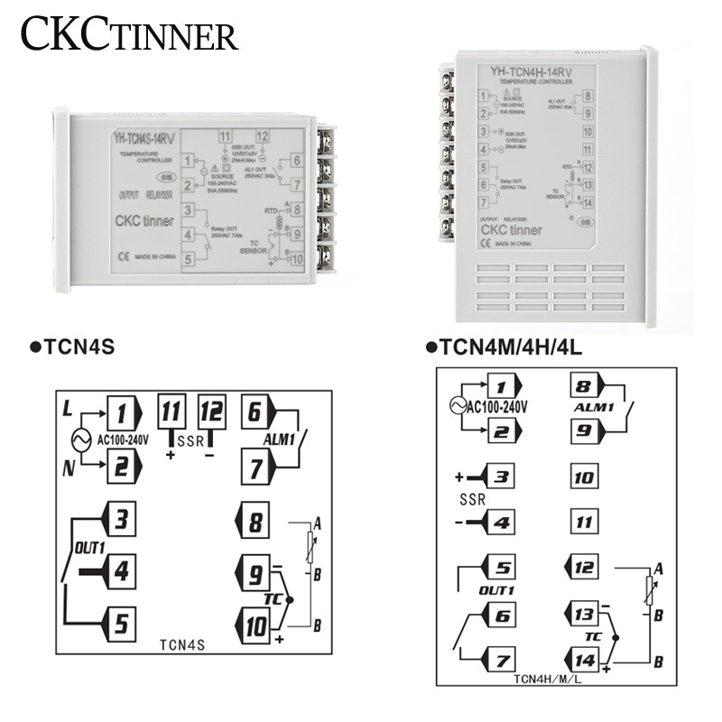 TC4 temperature controller digital display intelligent  display high-precision PID regulation dual output controller universal