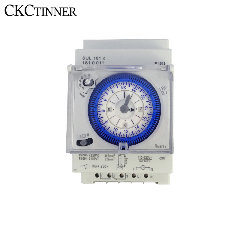 Low Price SUL181d 24 Hours Mechanical Timer Quartz-controlled Stepper Motor Ac230v 16(4)a Time Switch Relay