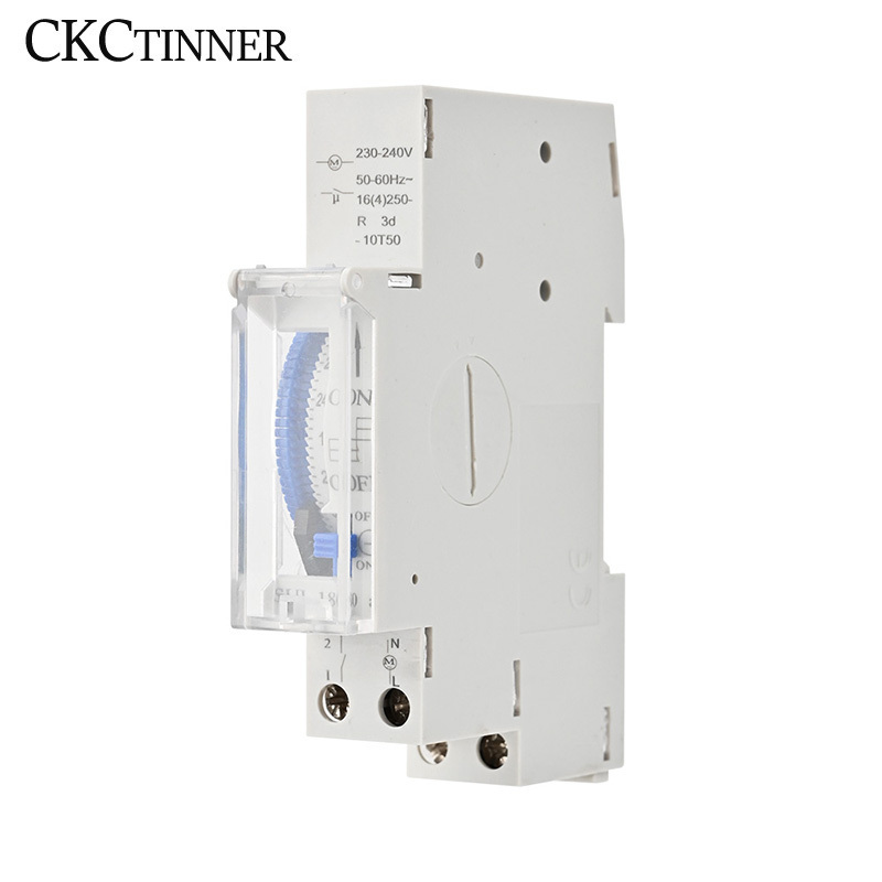 SUL180A Din Rail Mechanical Timer Switch 24 Hours Relay Analogues Electrical Programmable Timer Battery 220V 16A