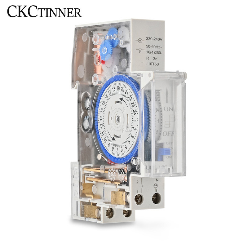 SUL180A Din Rail Mechanical Timer Switch 24 Hours Relay Analogues Electrical Programmable Timer Battery 220V 16A