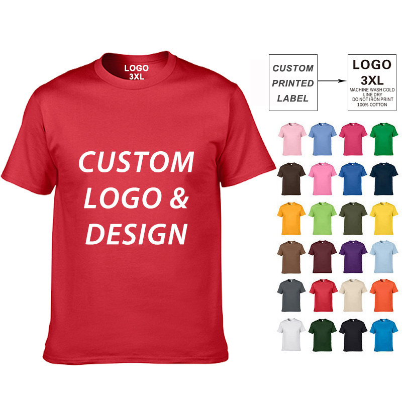 2024 T-shirt Custom Logo Printing Tshirt Round Neck Blank Short Sleeve 100% Cotton Plain Men T Shirt