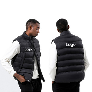 High Quality Custom Sleeveless Puffer Padded Vest Jacket For Men Logo Wholesale Windproof Zipper Down Puffer Jackets Men's Vests