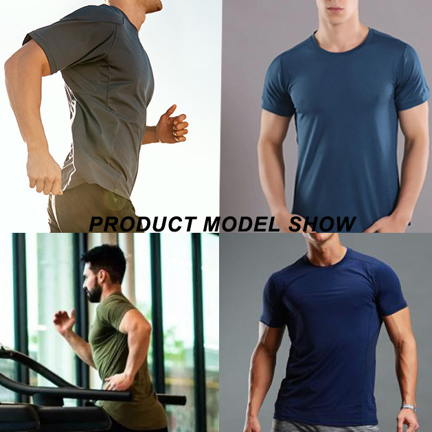 Sports Elastic Gym Wear Men Athletic Top Activewear Compression Run Clothes Custom Gym T Shirt Fit Polyester Muscle Tee Shirt