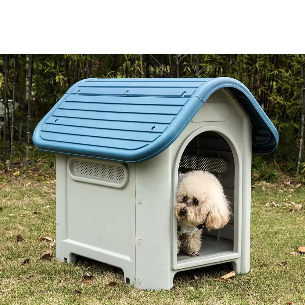 Eco-friendly outdoor plastic modern small pet dog house kennel