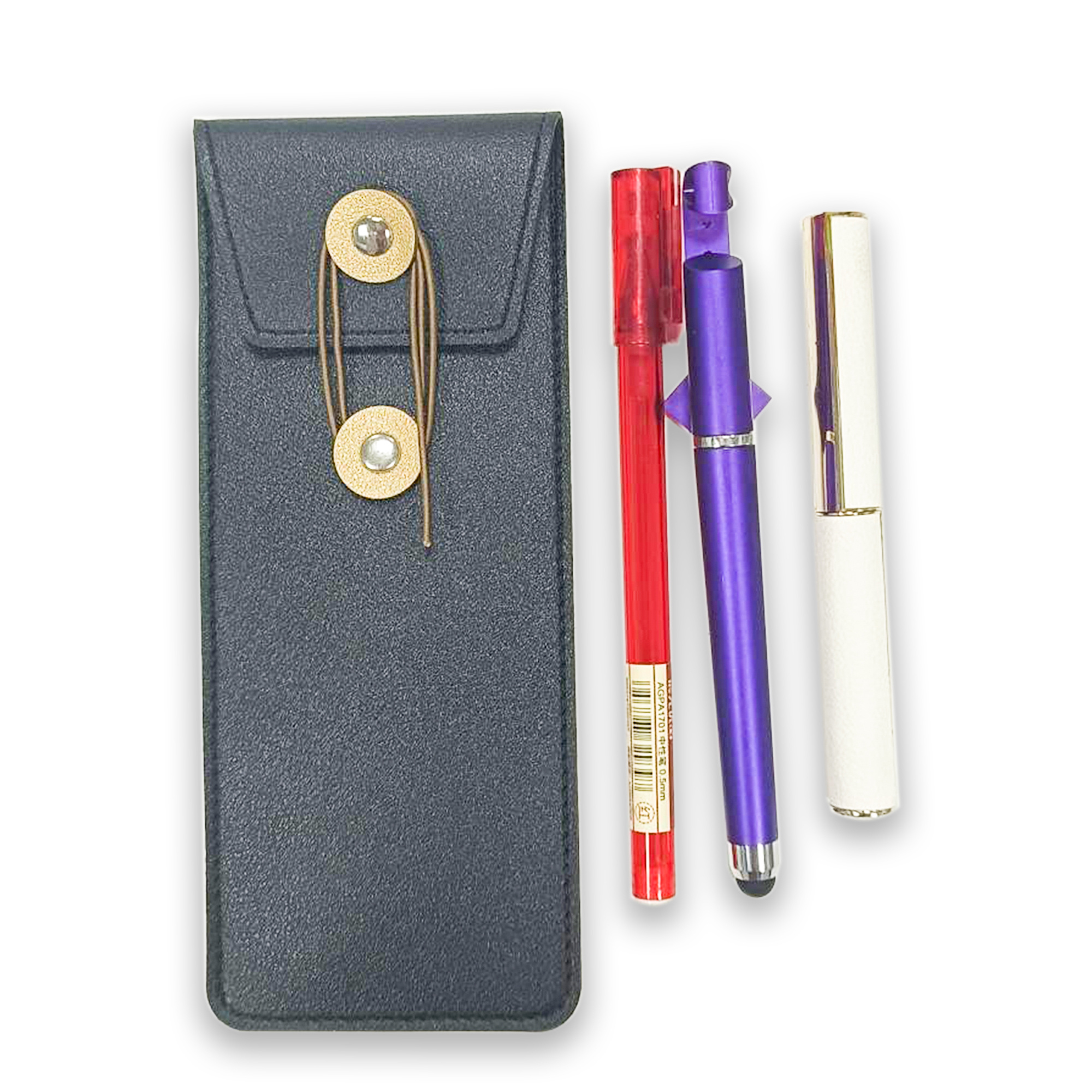 New Arrivals Custom Notebook Office Student Stationery Book PU Leather Mini Pen Bag Pencil Case Portable Pen Pouch Holder