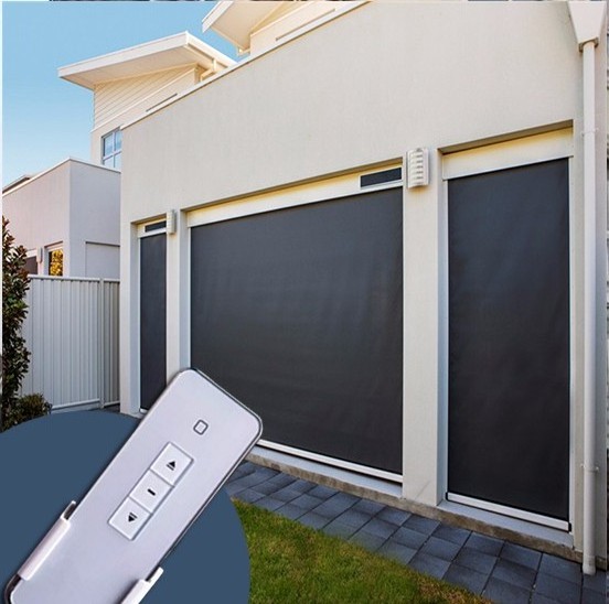 Windproof waterproof Blackout zip screen outdoor roller blind Indoor Outdoor Motorized Electric Roller Blind With Gazebo Pergola