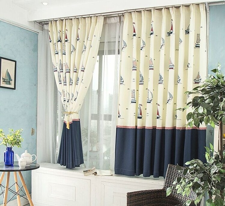 Lovely sweet patchwork style blackout fabric curtains  for kid's bedroom