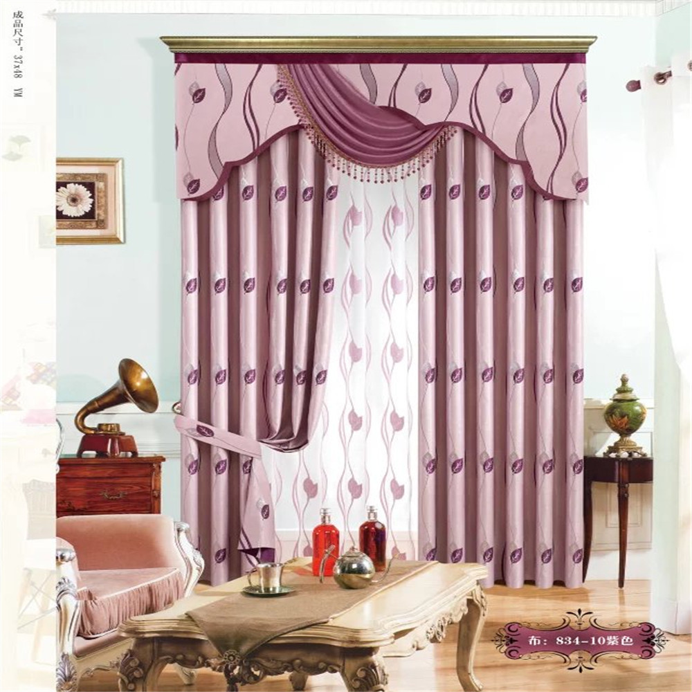 100% Polyester Blackout luxury turkish curtains decorative window curtain for the living room