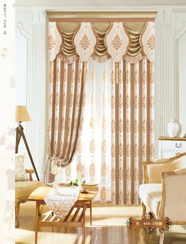 100% Polyester Blackout luxury turkish curtains decorative window curtain for the living room