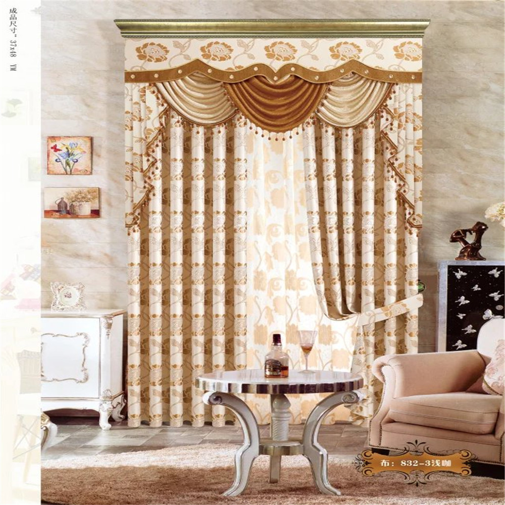 100% Polyester Blackout luxury turkish curtains decorative window curtain for the living room