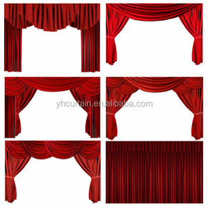 Custom New design motorized velvet fire red stage curtain for circus and concert custom curtains