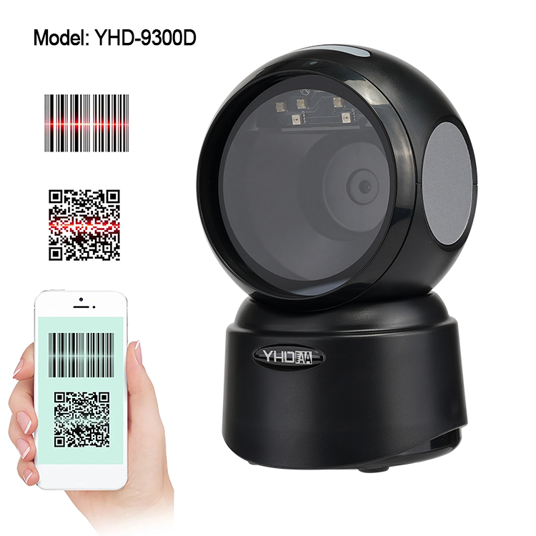 1D 2D Desktop Barcode Scanner Automatic Image Sensing for Supermarket Library Retail Store QR Reader