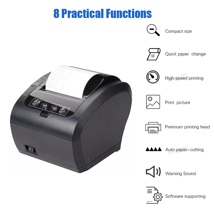 POS 80mm Thermal Printer With Auto Cutter 80mm receipt printer High Print Speed