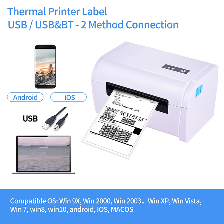 110mm Desktop shipping label printer Thermal sticker label printer for Express shipping labels