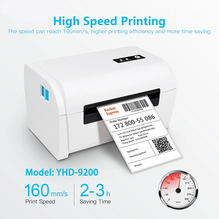 110mm Desktop shipping label printer Thermal sticker label printer for Express shipping labels