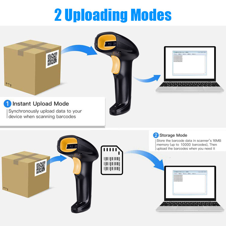 2D Bluetooth Barcode Scanner Compatible Android/IOS/Windows/Mac Bluetooth Barcode Reader