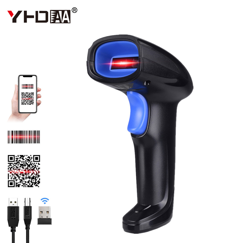 YHDAA Factory Supply 1D 2D QR Code Scanner Wireless Barcode Scanners for mobile payment