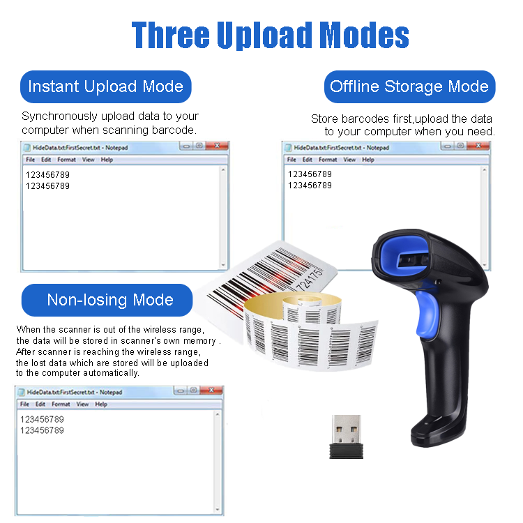 YHDAA Factory Supply 1D 2D QR Code Scanner Wireless Barcode Scanners for mobile payment