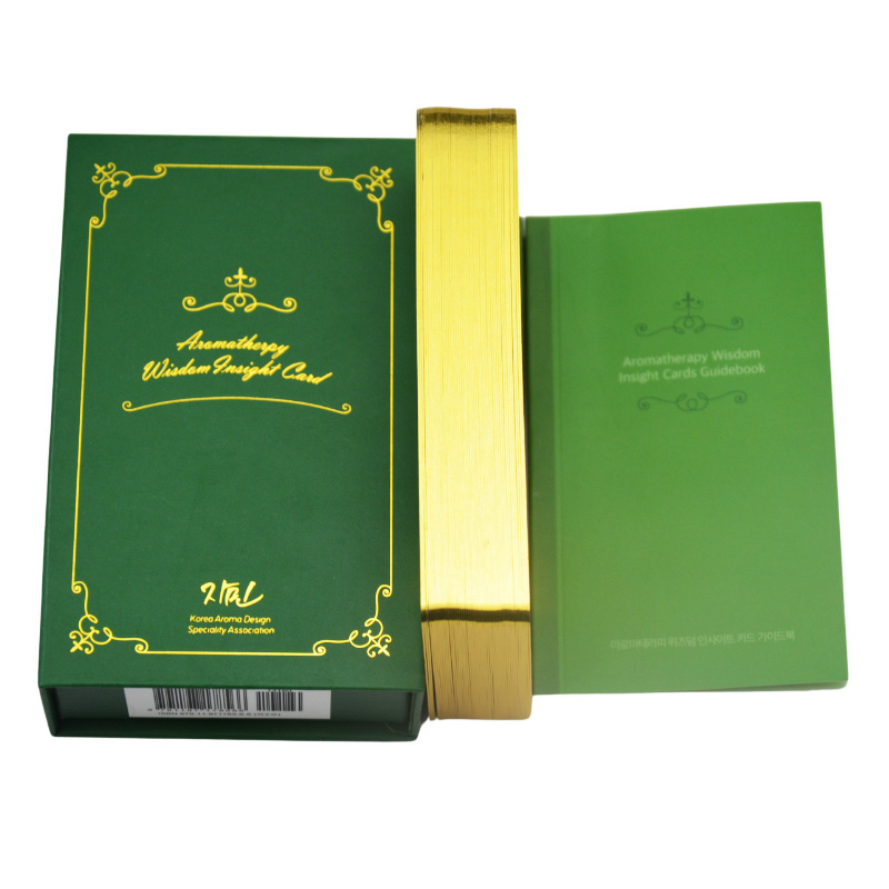 Custom Printing Oracle Gold Foil Deck High Quality Golden Edge Side Tarot Cards With Magnetic Box