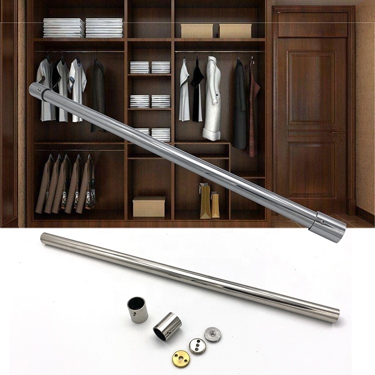 Clothes hanging pole stainless steel rod for wardrobe clothes hanger