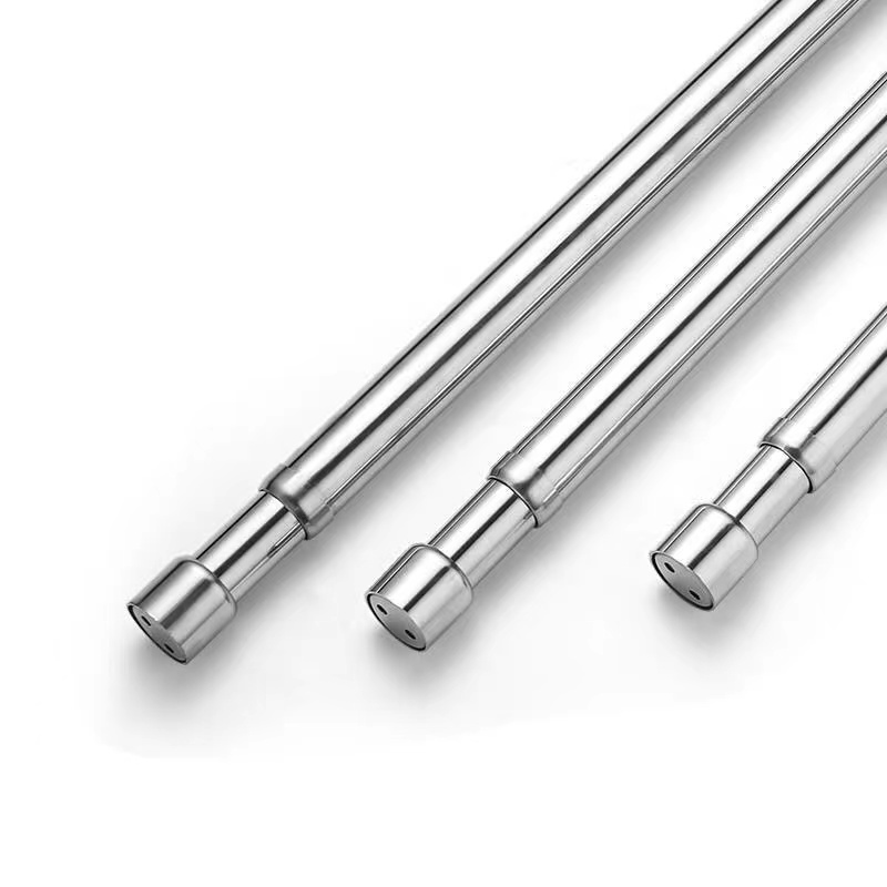 Stainless Steel  Tension Bathroom Rod Curtain Rail Adjust Shower Rod Telescopic Metal Curtain Rod