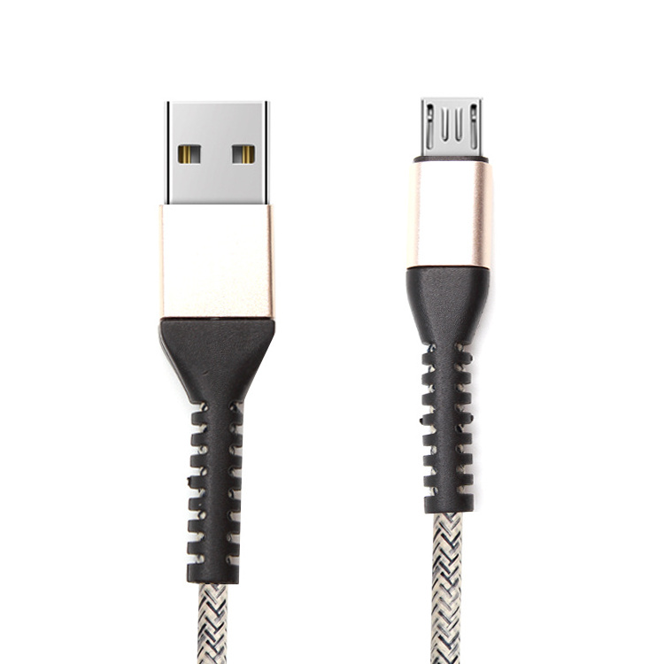 New design snowflake nylon braided android smart mobile phone micro usb charger data sync cable