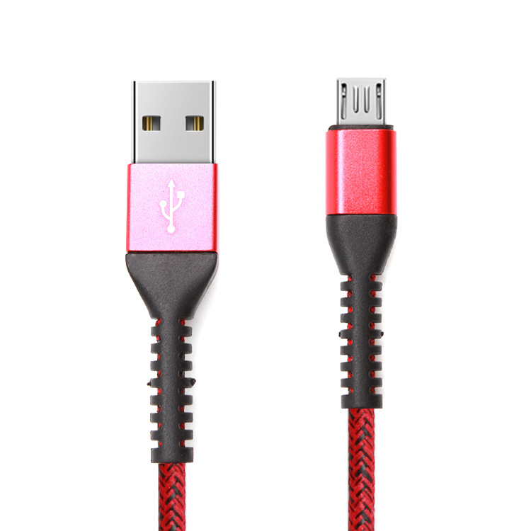 New design snowflake nylon braided android smart mobile phone micro usb charger data sync cable