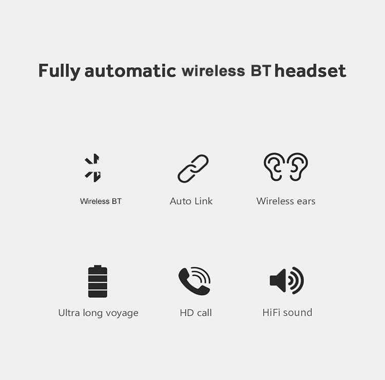 High quality Wireless BT earphone TWS earbuds with charging case open automatic link CE ROHS