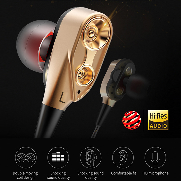 QKZ CK8 HiFi in-Ear Headphone Wired Dual Dynamaic Driver Super Bass Stereo Headset For mobile phone