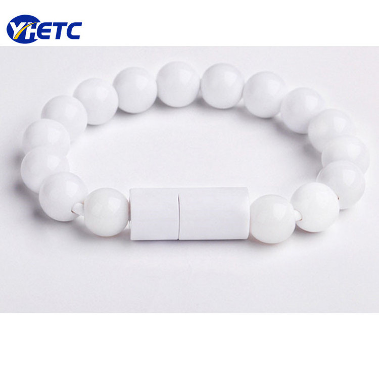 Multi-Functional Beads Bracelet Sync Data Sync Charging USB Cable for Android Phone