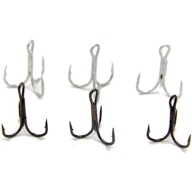 YH87 10pcs 4  Fishing Hook  High Carbon Treble Hooks Super Sharpened solid size Triple Barbed Steel Fish hook