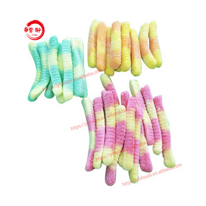 Wholesale bulk packing Halal gummy worm snake soft jelly sweets  candy